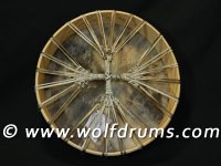 Native American style Bison rawhide drum 14inch