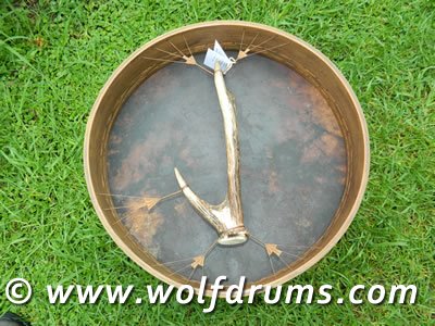 Sámi Shaman Fallow Deer drum - 19inch - Click Image to Close