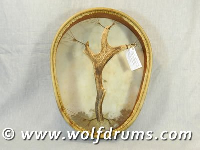 Ovoid Sámi Shaman Drum - Fallow Deer Doe - Click Image to Close