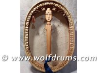 (image for) Red Deer Shaman Drum with Carved Cedar Handle