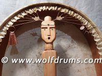 (image for) Red Deer Shaman Drum with Carved Cedar Handle