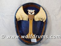 (image for) Fallow Deer Shaman Drum with Carved Owl Totem Handle