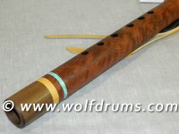 A Key Native American style flute - California Redwood Lace Burl