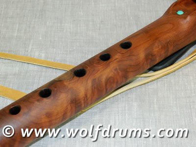 A Key Native American style flute - California Redwood Lace Burl - Click Image to Close