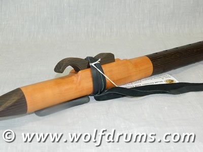 A Key Native American style flute - Myrtle with Smoked Ash - Click Image to Close
