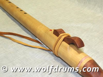 Bass C Key Native American style flute - Figured White Beech - Click Image to Close