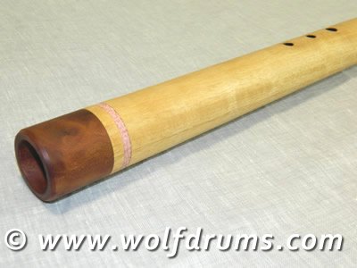 Bass C Key Native American style flute - Figured White Beech - Click Image to Close