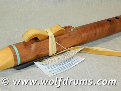 Bass D Native American style flute - Tassie Myrtle Burl - Click Image to Close