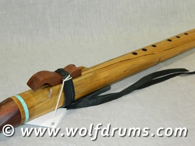 Bass D Native American style flute - Black Heart Sassafras - Click Image to Close