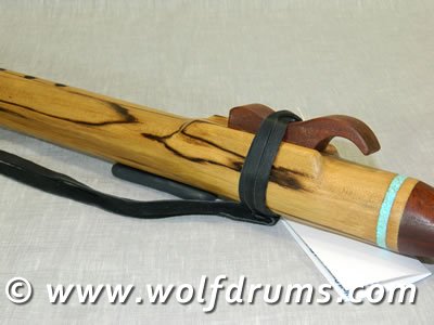 Bass D Native American style flute - Black Heart Sassafras - Click Image to Close