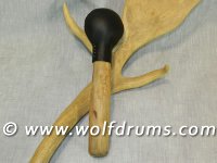Forest Spirit Rawhide Medicine Rattle with Apple Wood handle