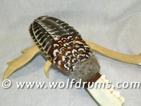 Feather Smudge fan with Elk Jaw bone