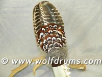 Feather Smudge fan with Elk Jaw bone