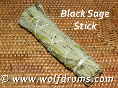 * Black Sage smudge stick 8-9" - Click Image to Close